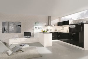 Cuisine design noire brillante - Cuisines DEBARD