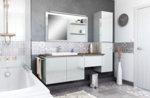 salle de bain YOU meuble suspendu colonne rangement miroir baignoire et cuisines